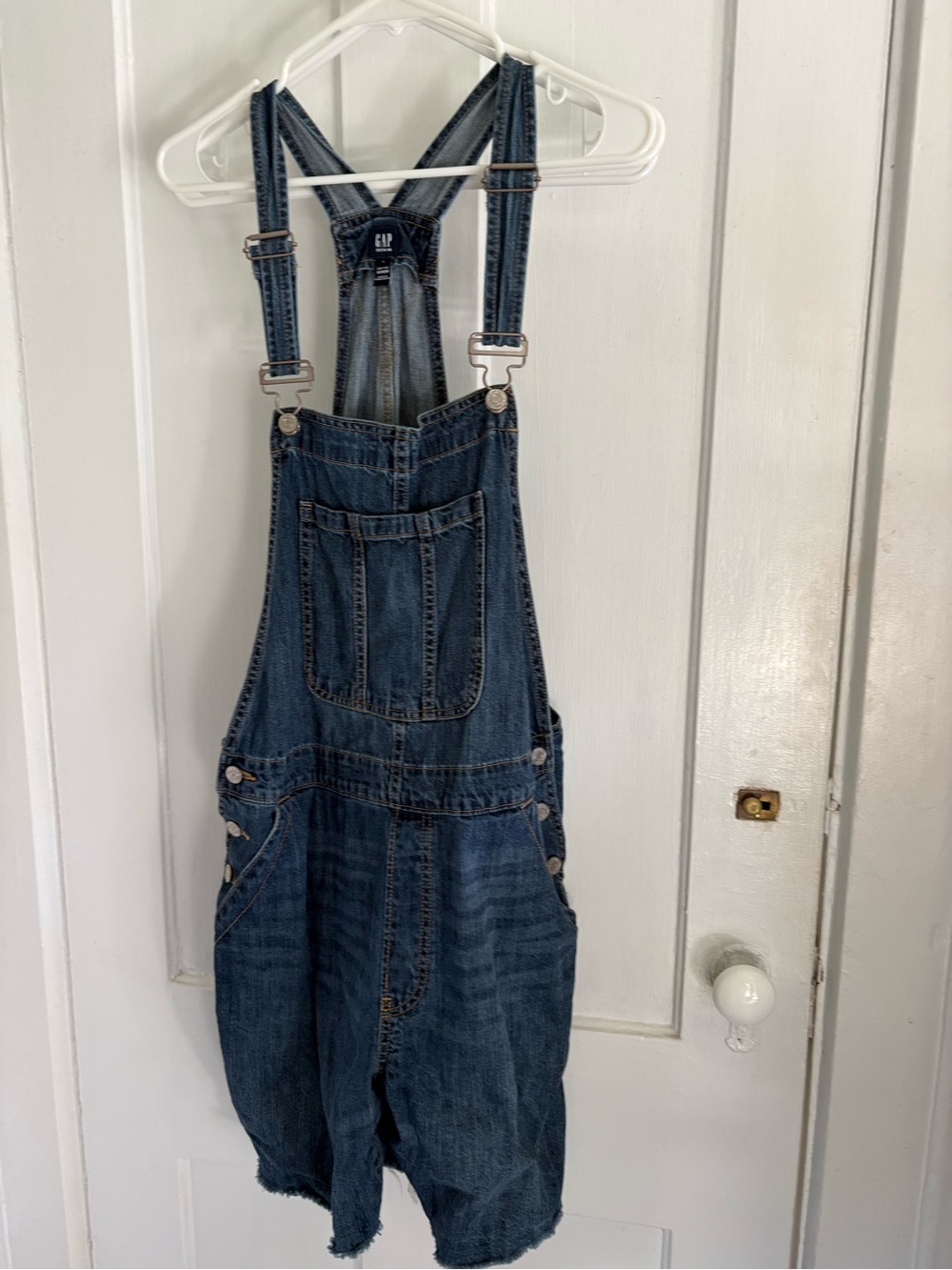 GAP Relaxed Denim Overalls in Dark Blue